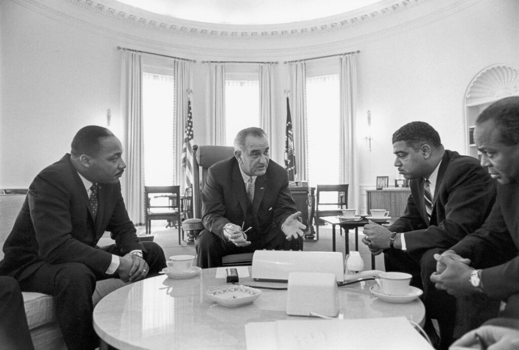 Lyndon B. Johnson with Civil Rights Leaders, 1964