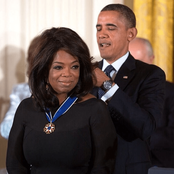 Oprah Winfrey with the Medal of Freedom